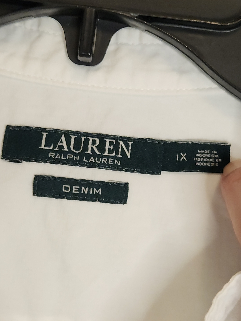 Lauren Ralph Lauren Womens White Embroidered Cotton Shirt Size 1X - Picture 2 of 10
